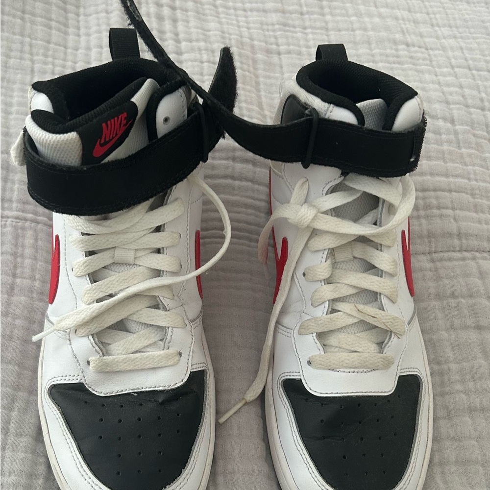 Nike High-Top Sneakers in White, Black, and Red